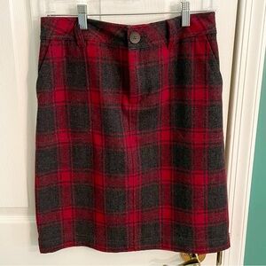 Eddie Bauer Wool Plaid Skirt